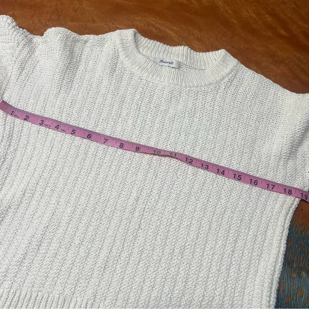 Madewell Bobble Pullover Textured Knit White Sweater XS  balloon sleeve - Image 8