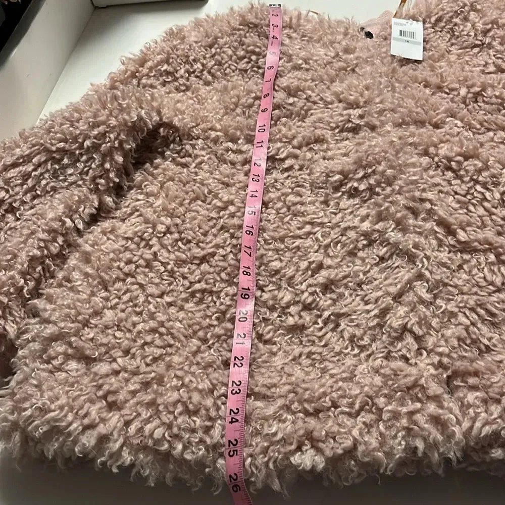 New Faux fur jacket Jessica Simpson 1X lined rose smoke jacket hook eye closure - Image 9