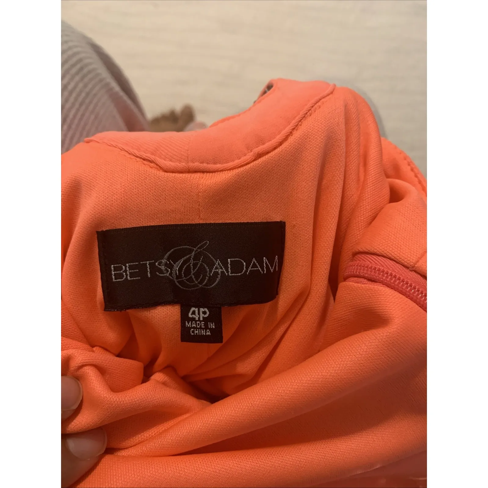 Betsy and Adam Prom Formal Gown Pageant Dress Size 4 Orange - Image 5