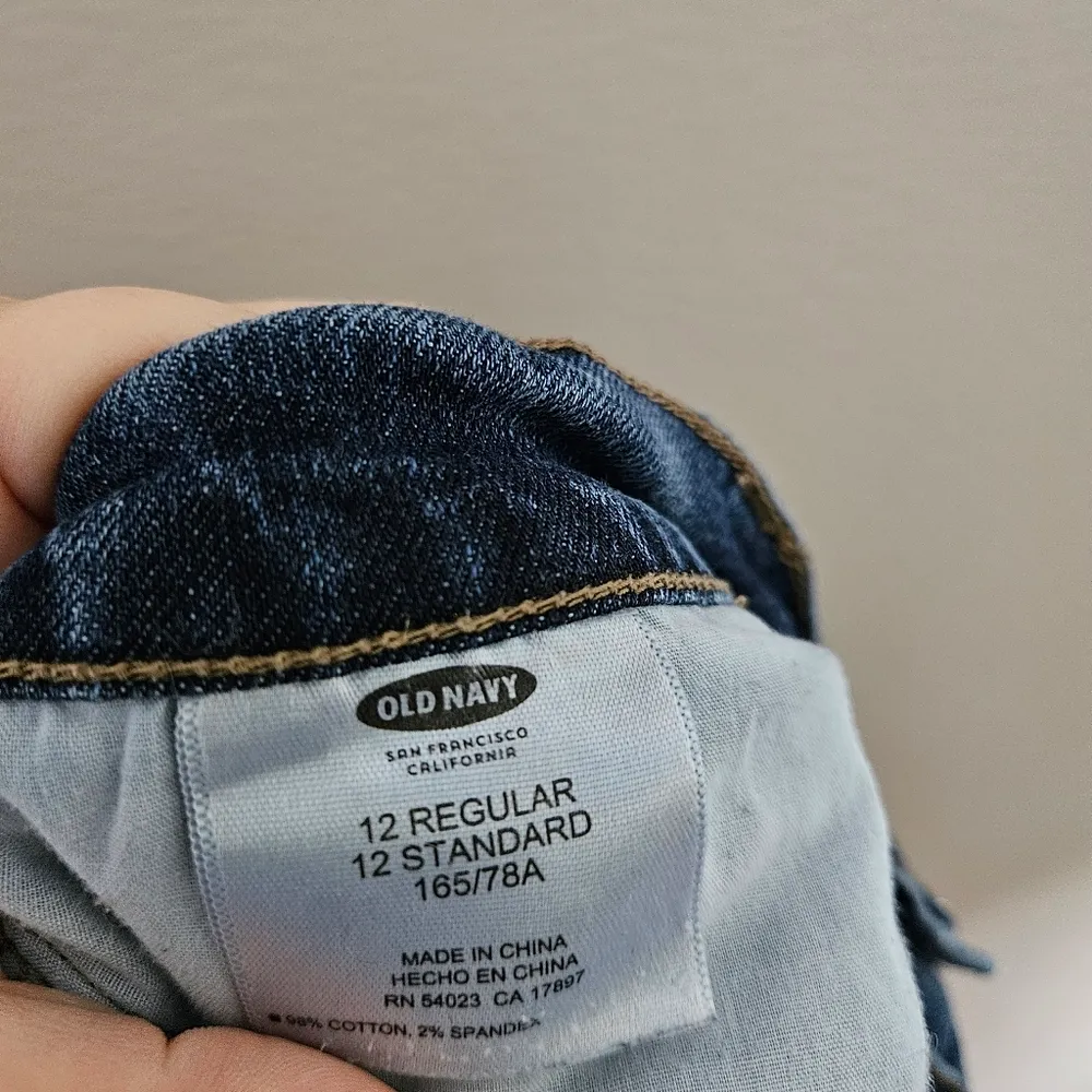 Old Navy Blue Jeans Boyfriend Comfy Straight Cropped Casual Neutral Classic - Image 9