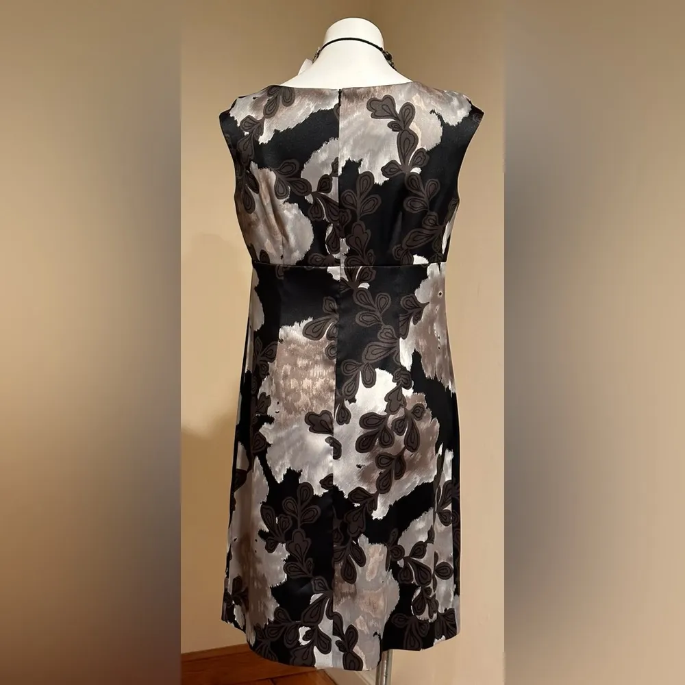 Dressbarn Collection Black,Brown,Gray Sleeveless Dress Boat Neck & pleat… - Image 6