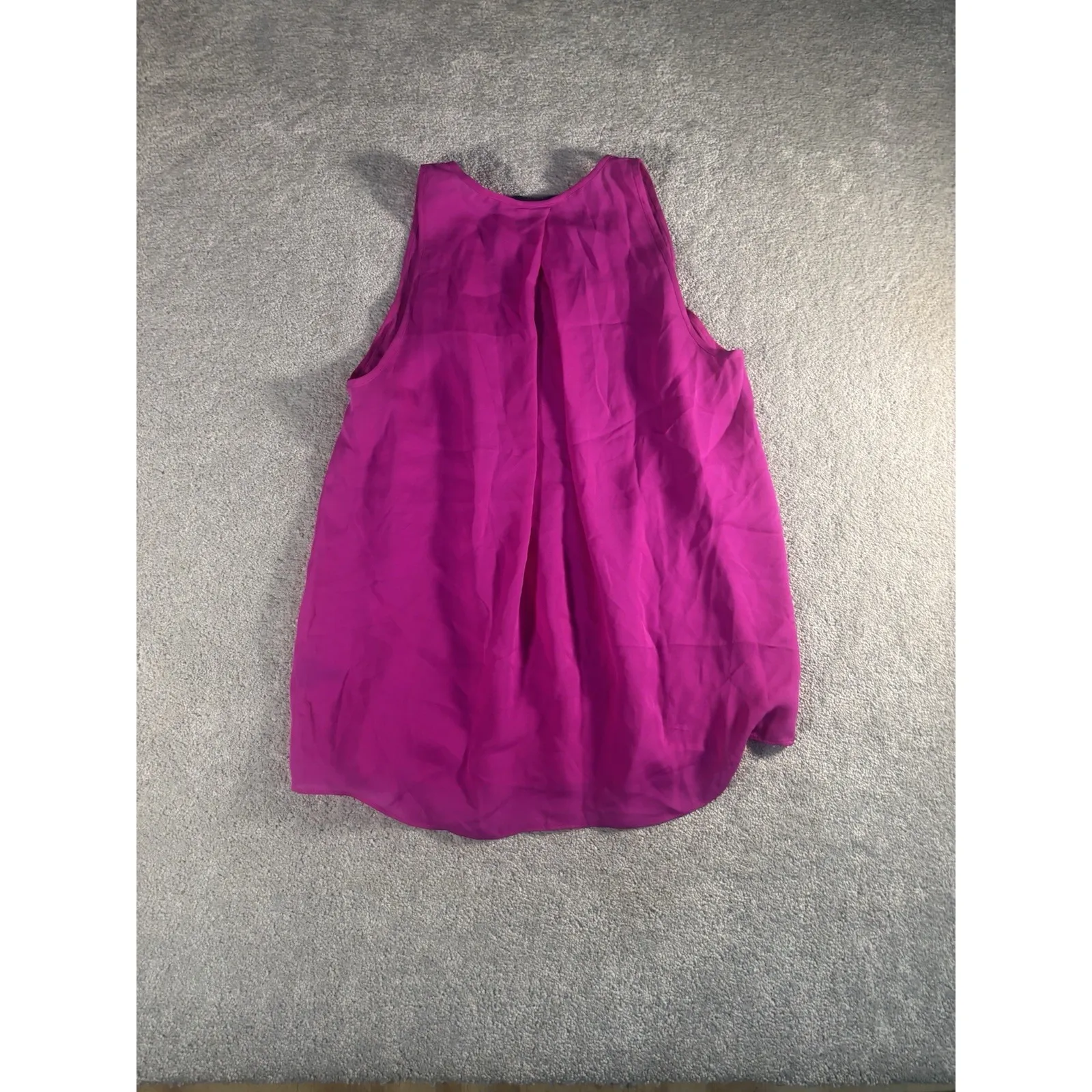 polo ralph lauren magenta silk sleeveless Blouse Top Sheer‎ Small - Image 7