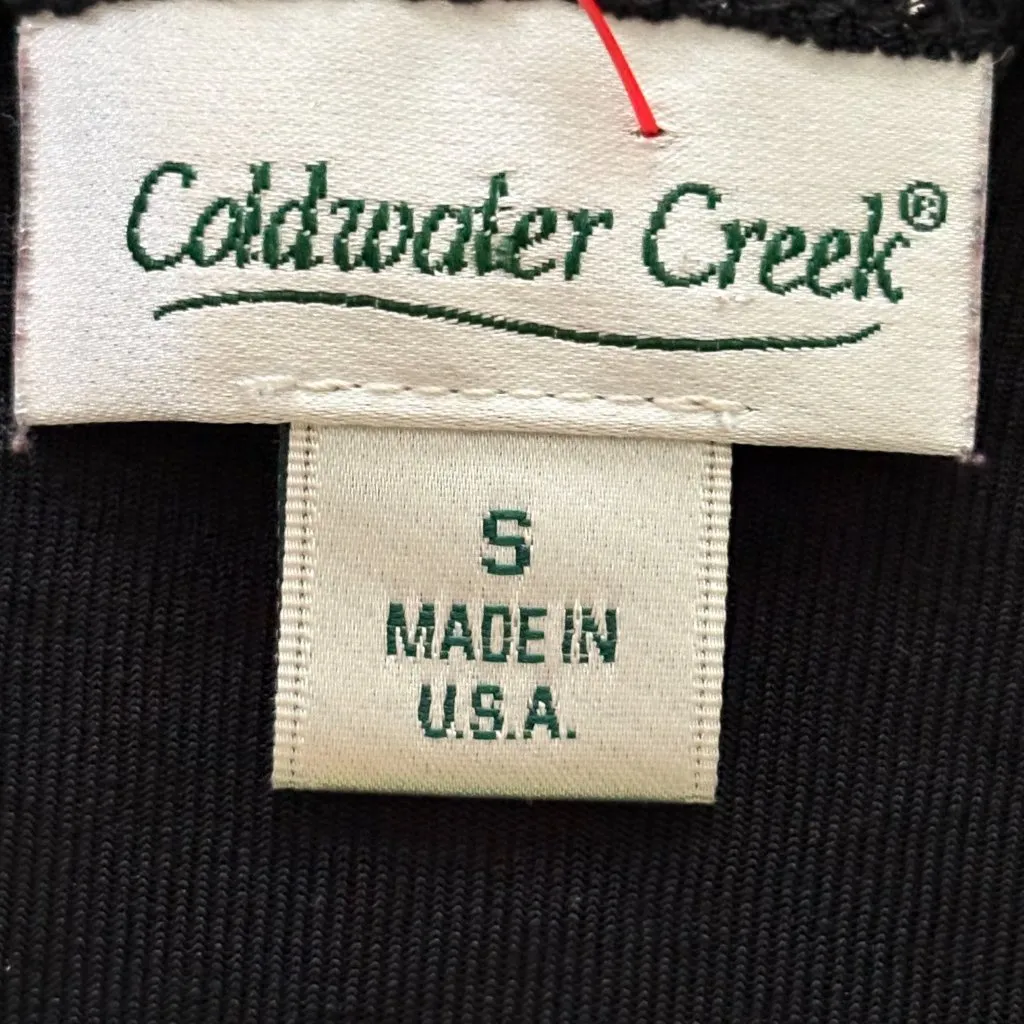 Coldwater Creek Black Embroidered Jacket Small 3/4 Bell Sleeve EUC - Image 9