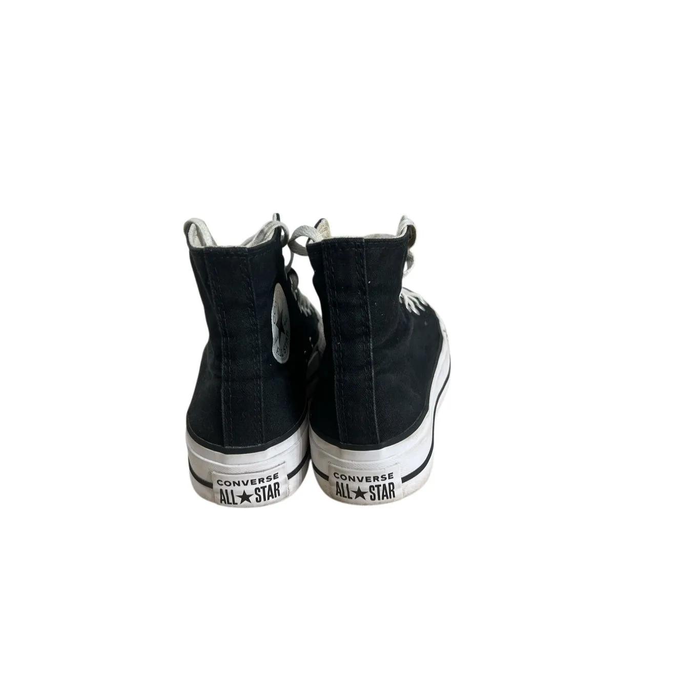 Converse All Star Women Shoe Size 6.5 LIFT HI - High Top Platform Black Canvas - Image 6