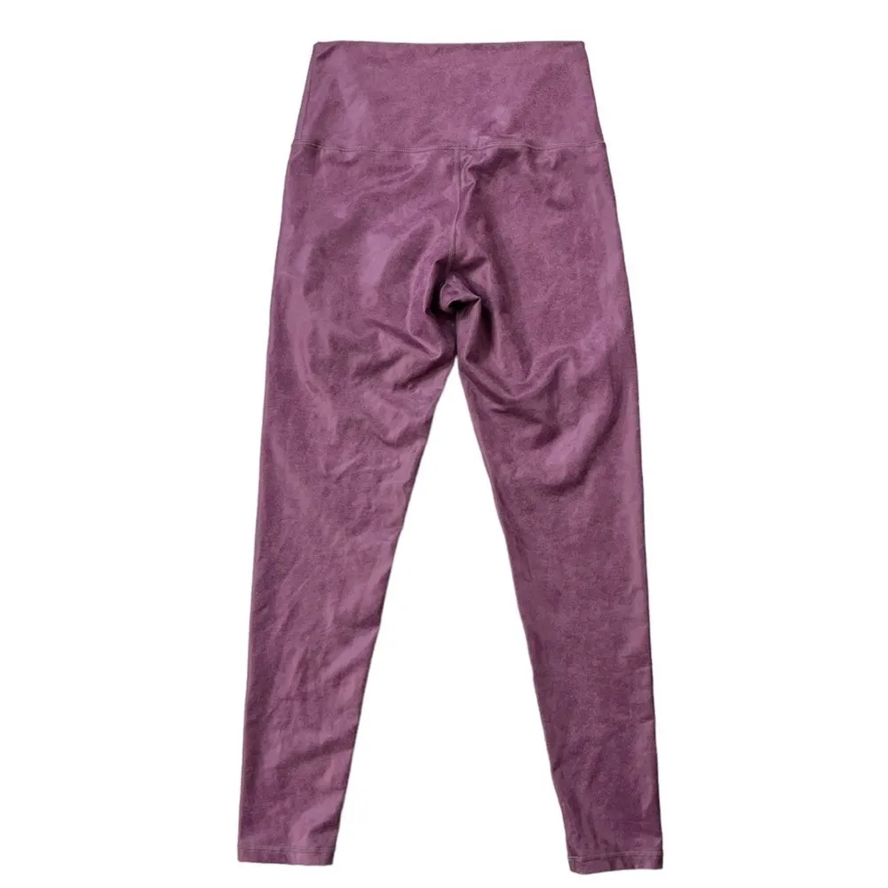 Aerie Offline The Hugger High Waisted Crackle Faux Leather Leggings | Purple | M - Image 2