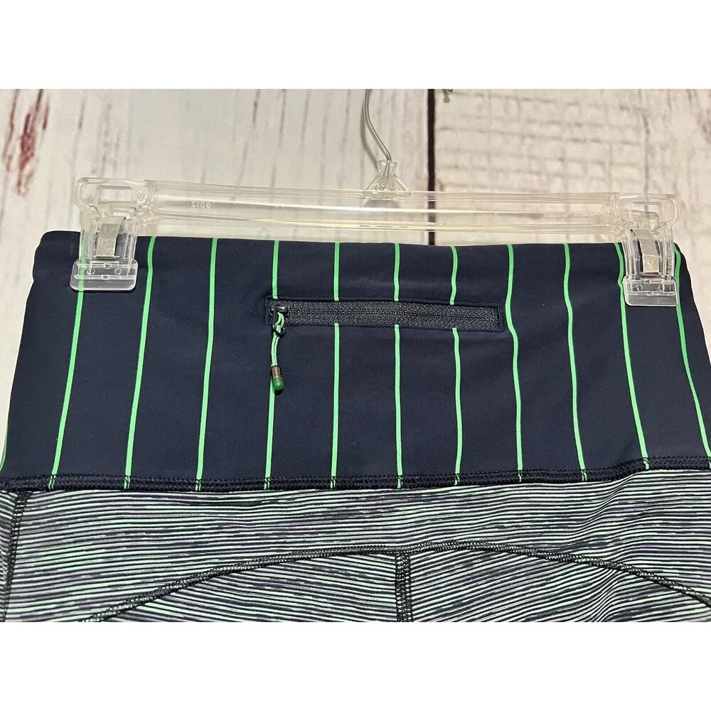 Lululemon Can't Stop Crop Ankle Leggings w/ Pockets Blue Green Size 4 W6A70S - Image 6