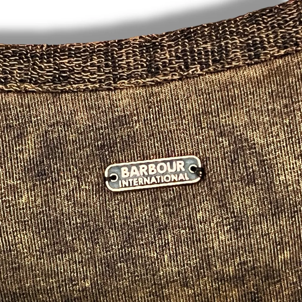 Womens Barbour Acid Wash Sweatshirt Sz 10 Brown Crewneck Cotton Casual Thick EUC - Image 4