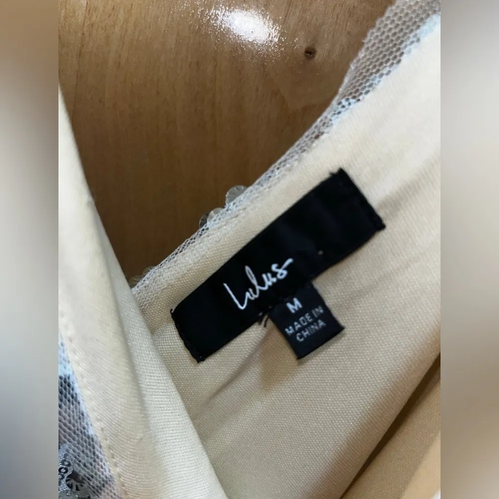 Lulus Beaming Behavior Silver Sequin Sleeveless Bodycon Mini Dress - size M - Image 7