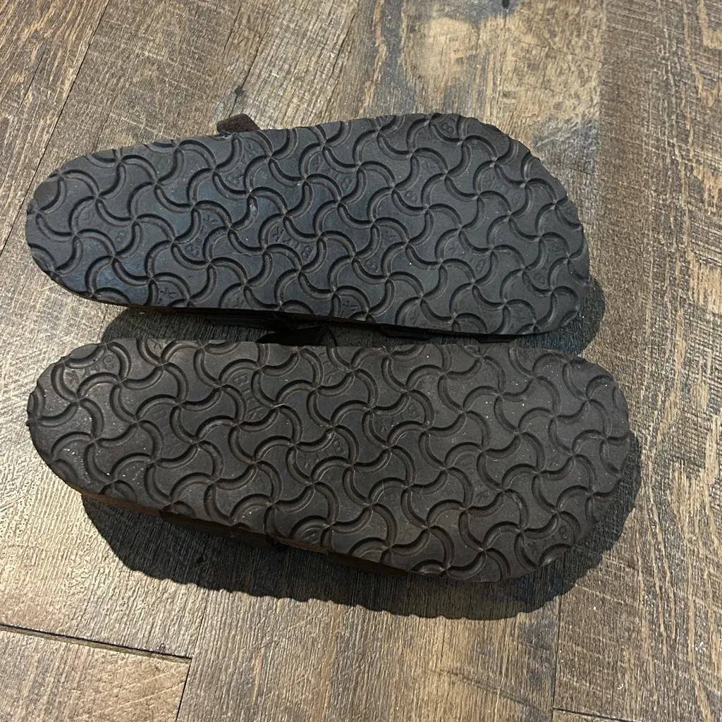 Birkenstock 37 Mayari Bronze Sandals Sparkle Slide Buckle Women’s (7) Leather - Image 6