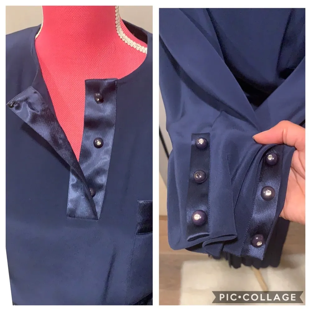 Vintage Della Roufogali yoke skirt and blouse in blue vintage size 10 - Image 12