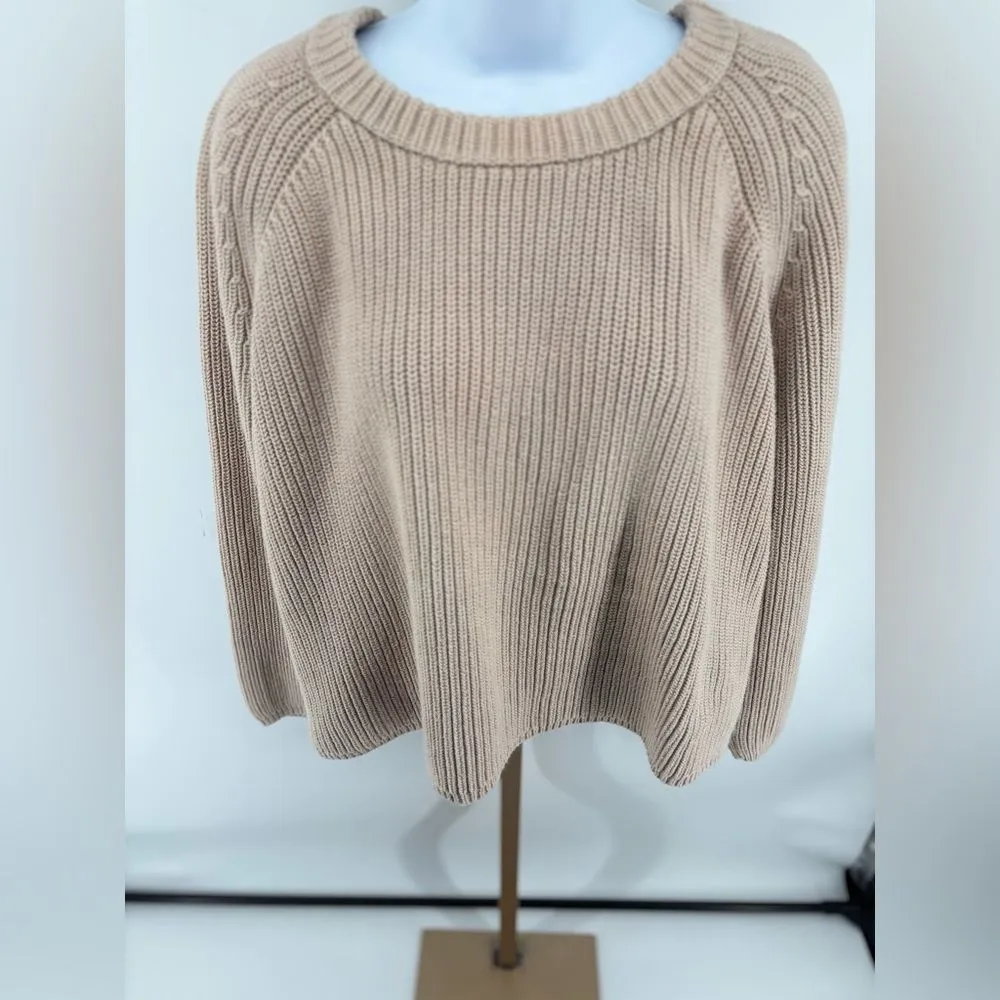 JENNI KAYNE Cotton Fisherman Crewneck Sweater Womens Size 1X Minimalist - Image 6