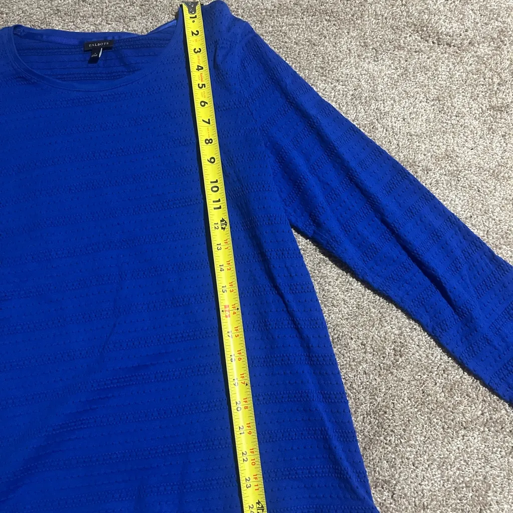 Talbots Royal Blue Textured Knit Top - Image 5
