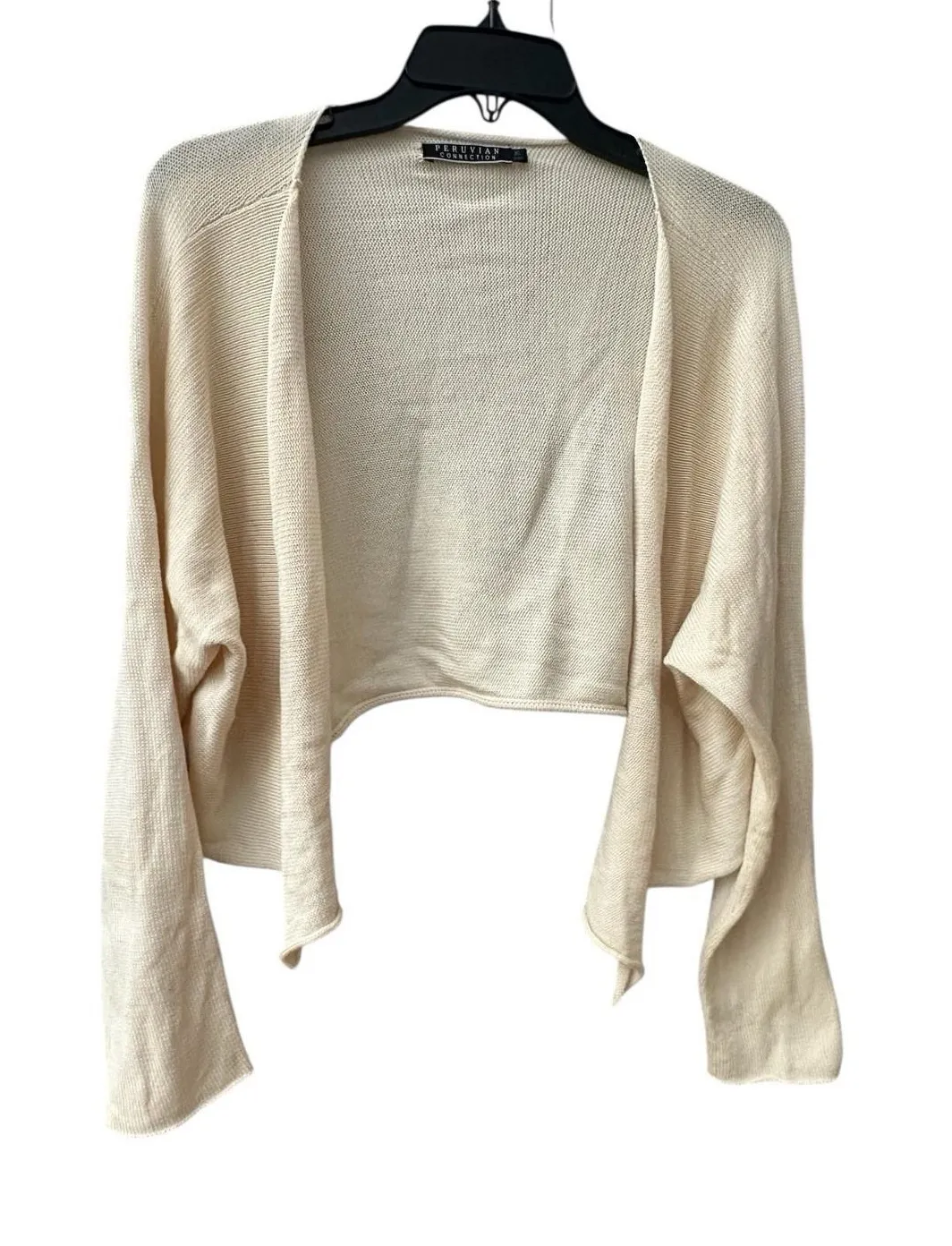 Peruvian Connection Cardigan XL Long Sleeve Open Front 100% Pima Cotton #GH9-3 - Image 1