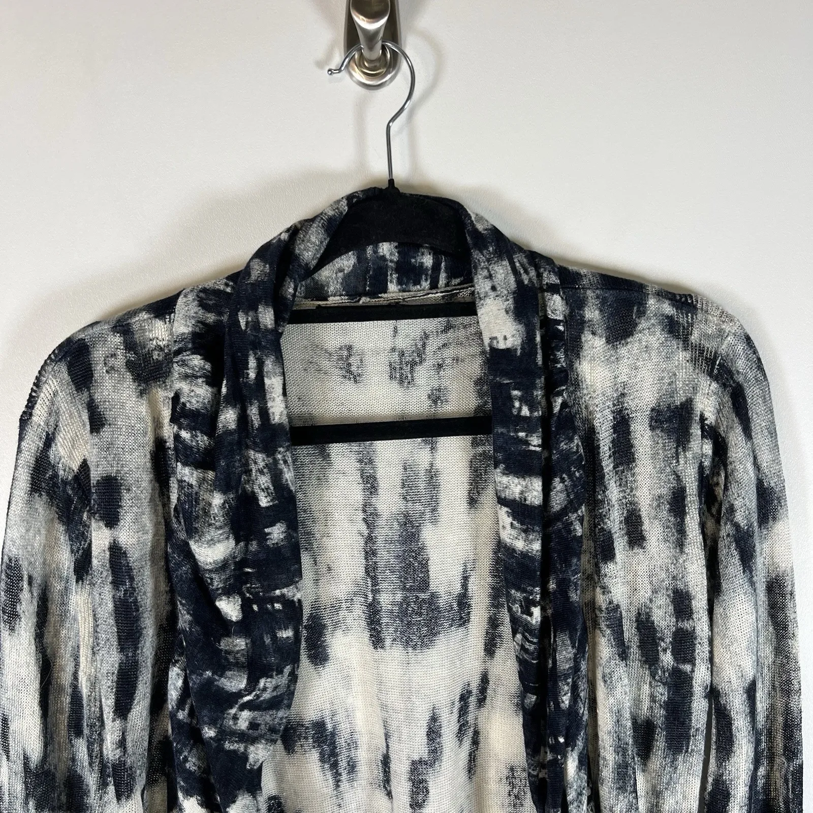 NIC + ZOE Multicolor Abstract Lightweight Cardigan Sweater Medium Linen Open - Image 2