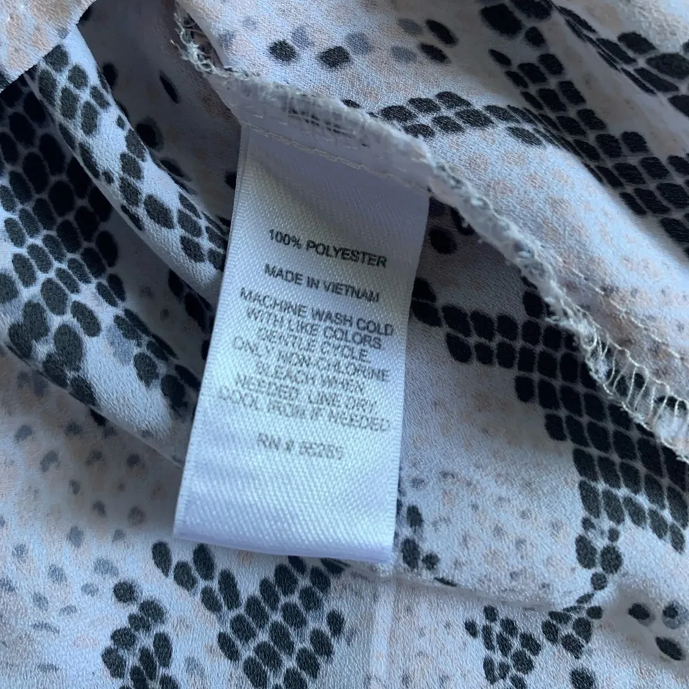 Express Portofino Snakeprint Long Sleeve Button Down Blouse - Image 5