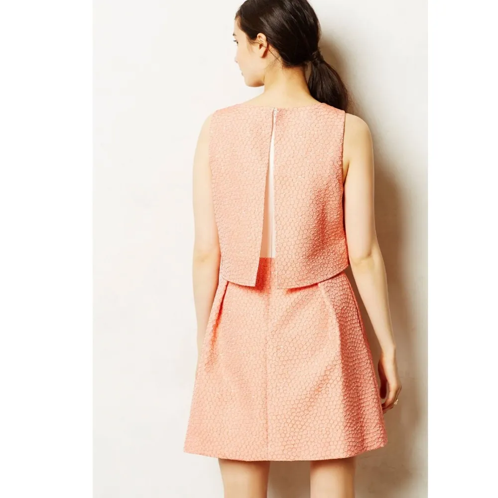 Anthropologie Erin by Erin Fetherston Coral Tiered Shift Dress - Image 4
