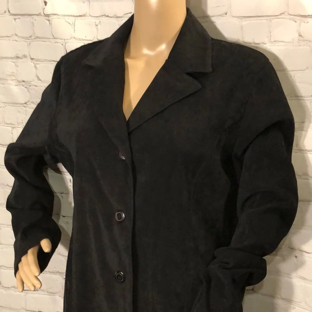 Vintage First Option Long Faux Suede Blaze… Blue Size L - Image 2
