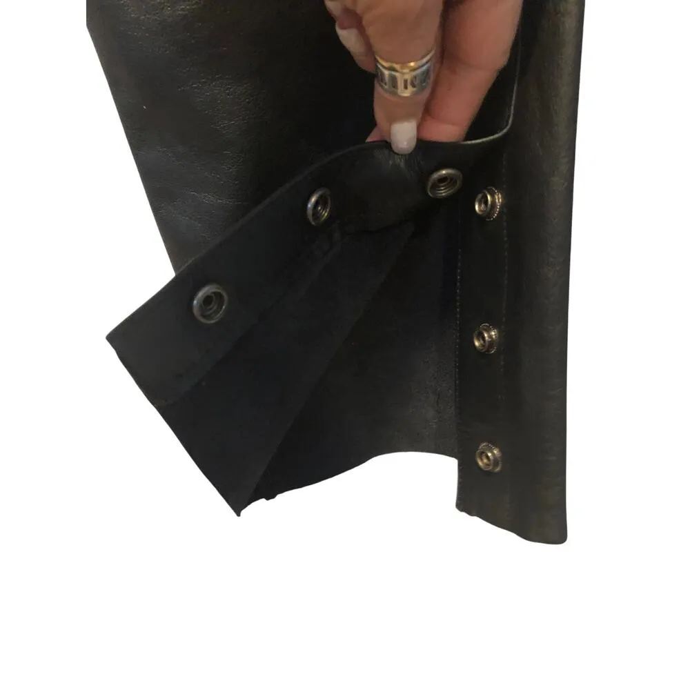 Harley Davidson Black Leather Zip Off Shorts Motorcycle Snaps 36 6/8 Pant $325 - Image 13