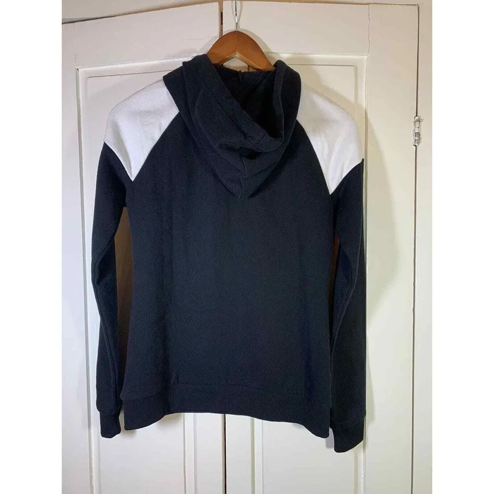 True Religion Sweatshirt Womens XS Hoodie Black Full Zip Spellout Silver Glitter - Image 2