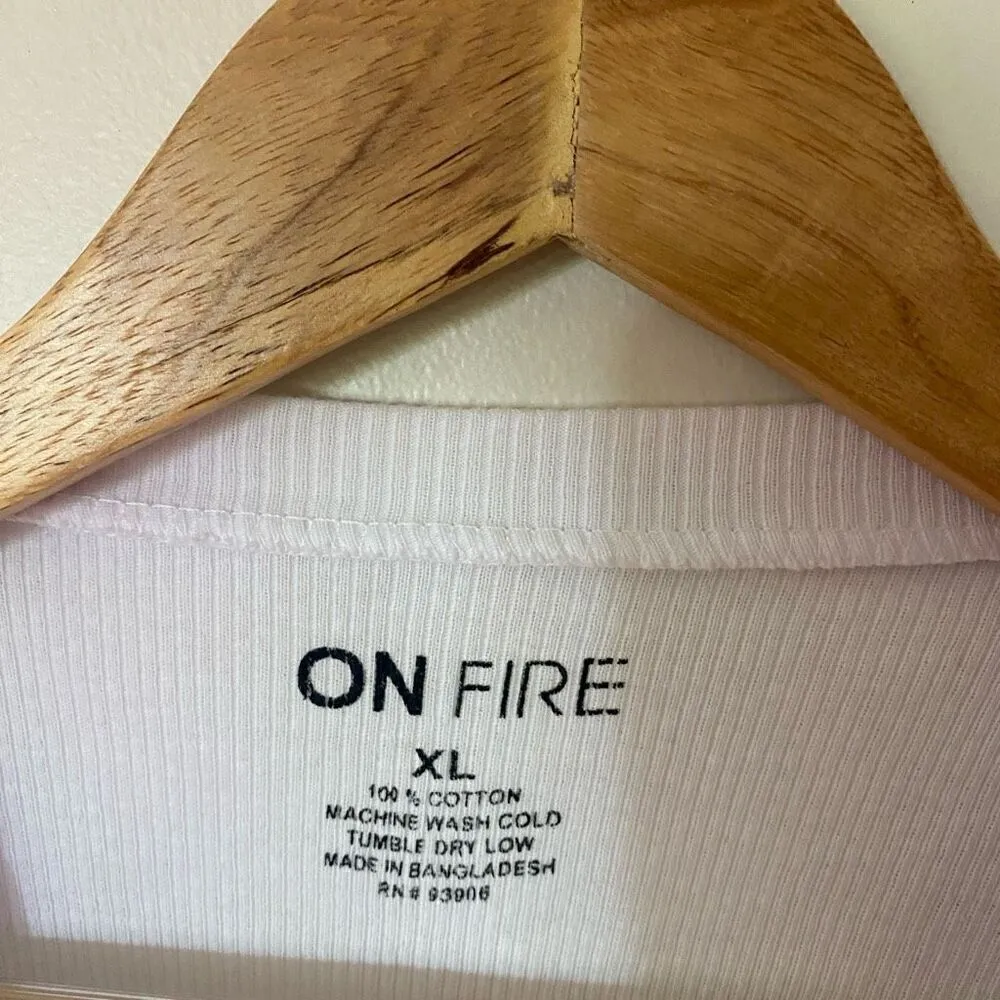 On Fire short sleeve ribbed shirt Boss Babe Energy XL 100% cotton - Image 4