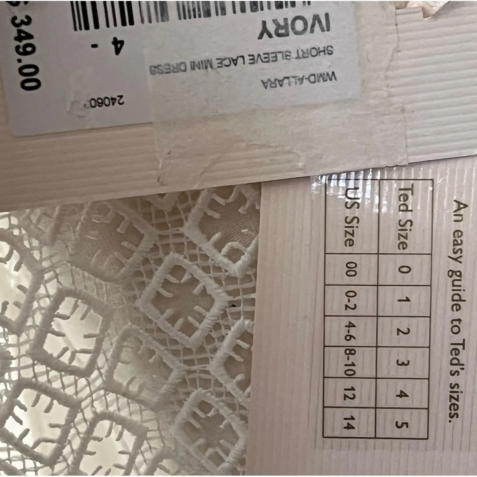 Ted Baker London 12 White Dress Allara Cocktail Mini Semi Formal Large Lace Boho - Image 12