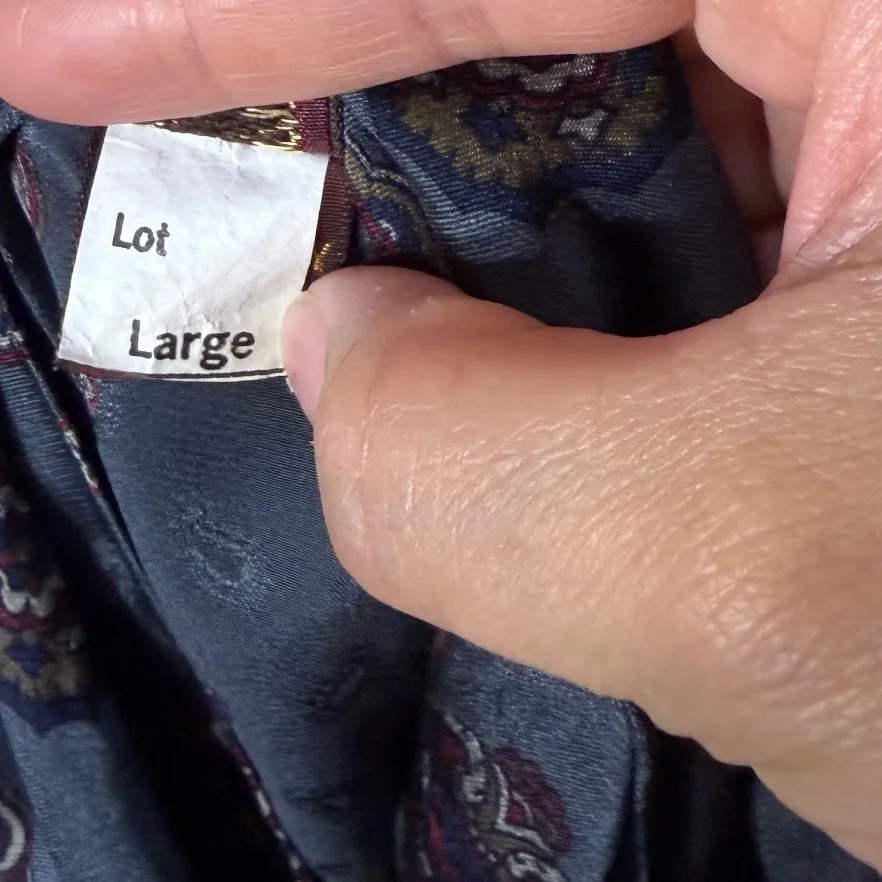 Anne Klein Womens Gray Geometric Print Mock Neck Long Sleeve Blouse Size Large - Image 5