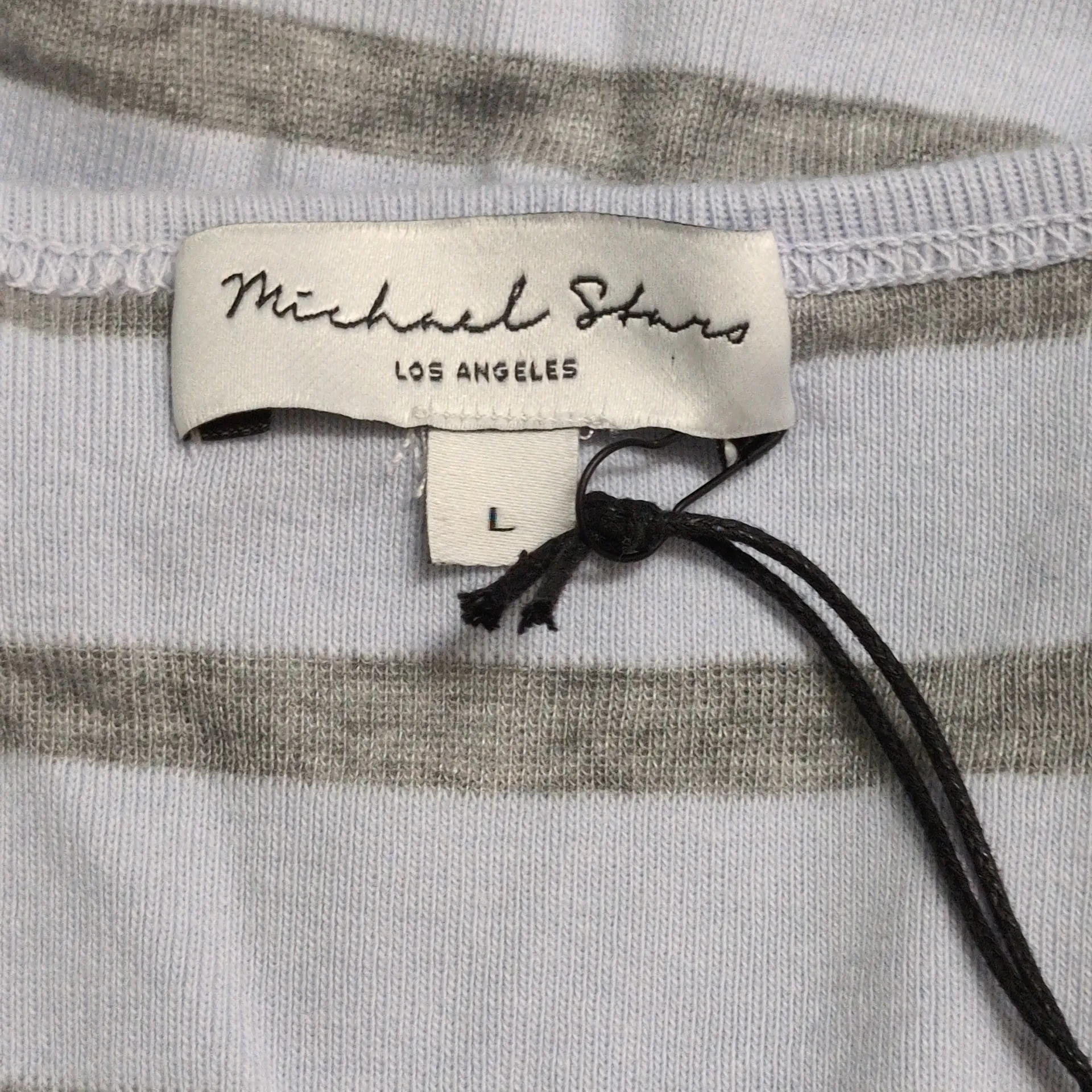 NWT Michael Stars Veil Grey Striped Sleeveless Zabrina Tank Size L - Image 4