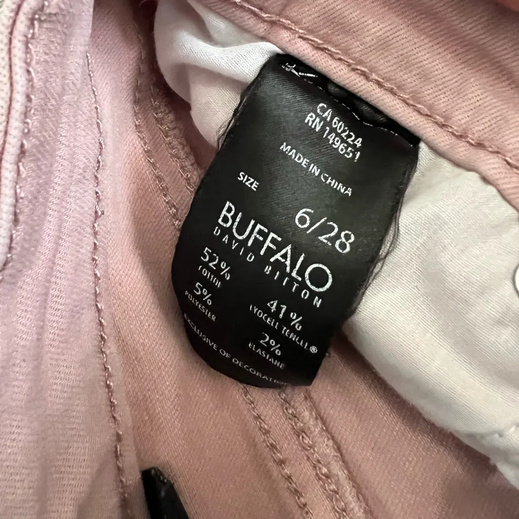 Buffalo David Bitton Light Pink Stretch Skinny Jeans Size 6 / 28 - Image 4