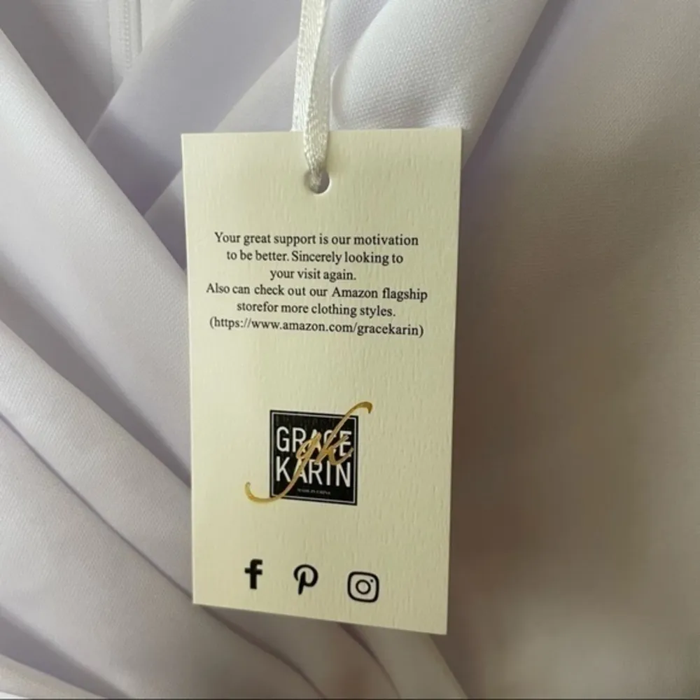 Grace Karin White Fit and Flare Skater Dress Size M NWT - Image 6