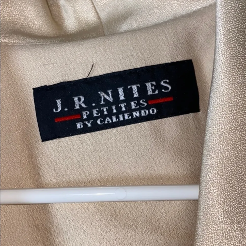 VINTAGE CREAM SHEER SLEEVE BLAZER BLOUSE - Image 3