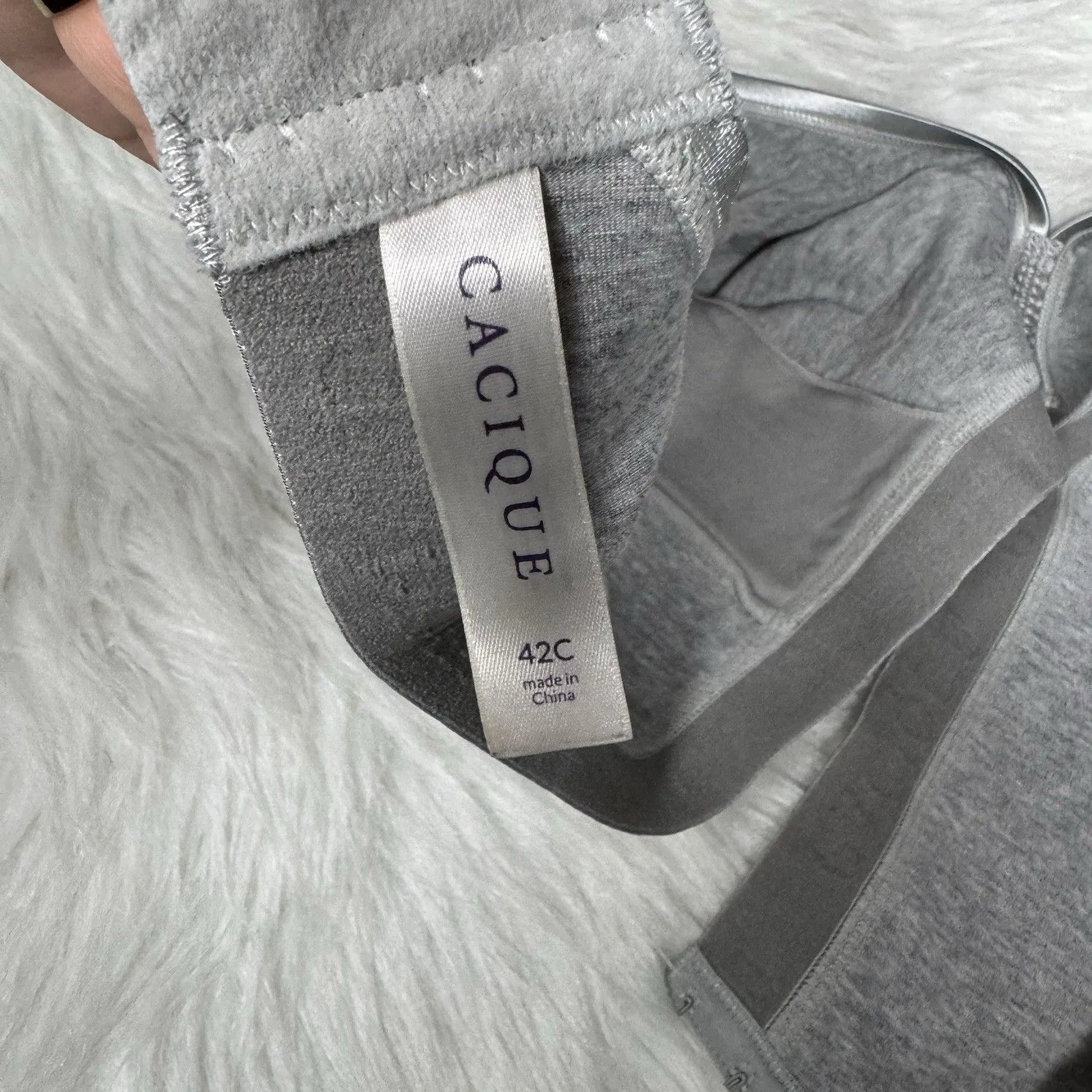 Cacique Bra 42C Unlined Full Coverage No Wire Grey Sport‎ - Image 5