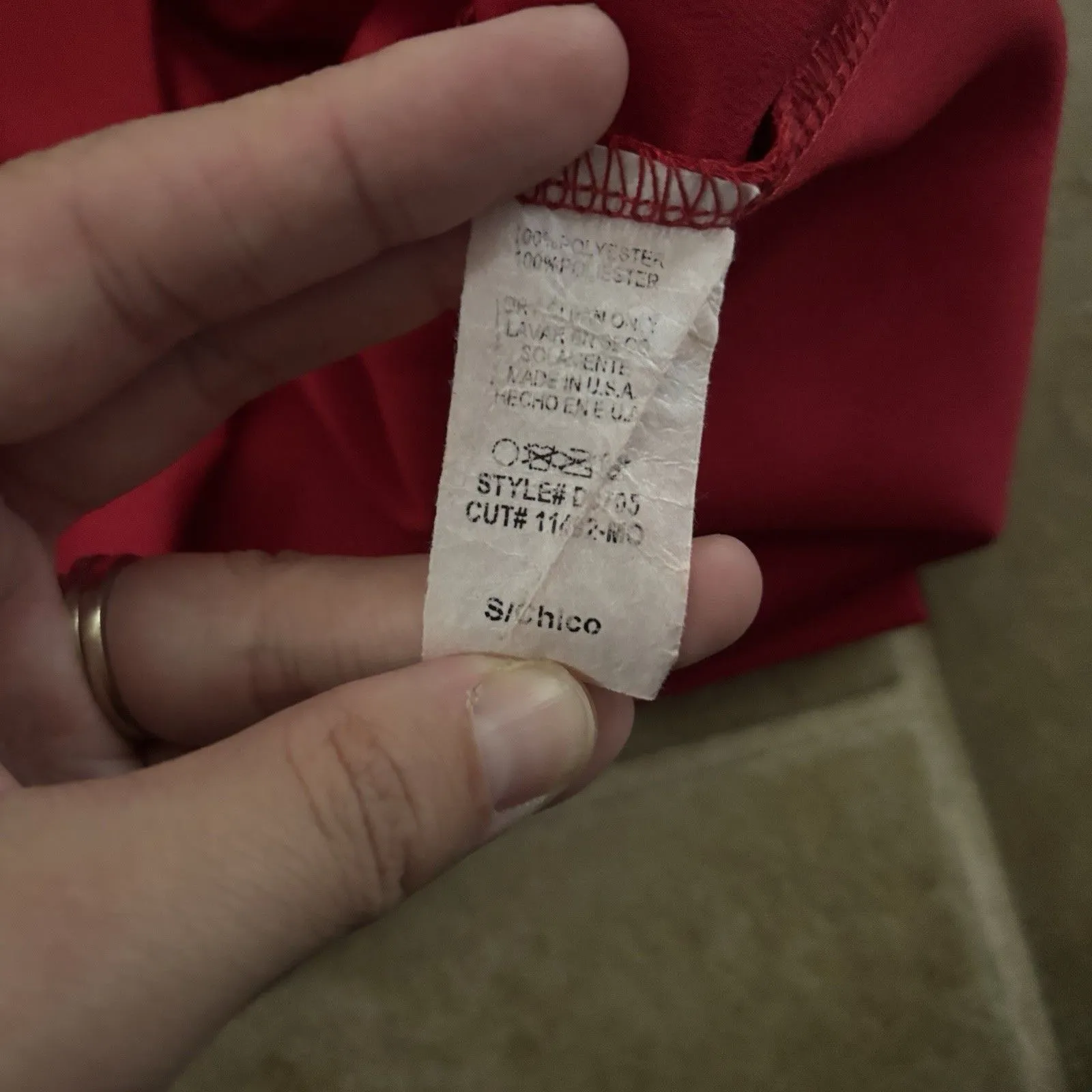 Monaco Dress Womens Size Small Vintage Made In USA Red Long Sleeve Sexy Vegas - Image 6