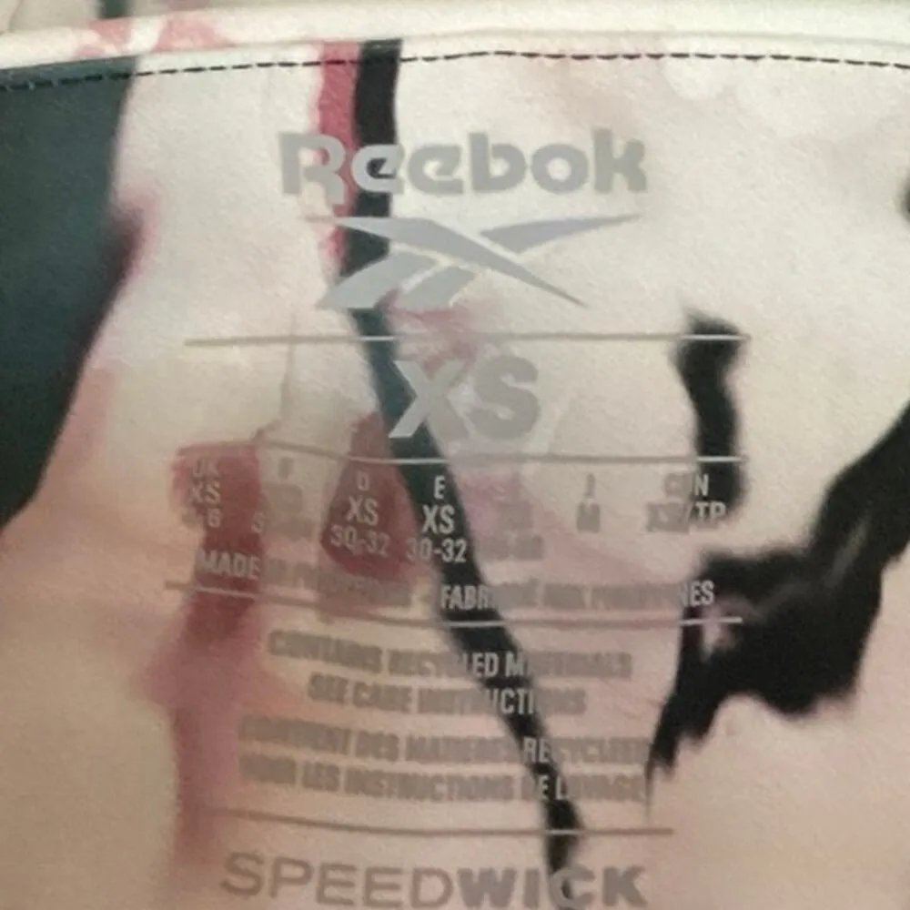 Reebok Speedwick Lux Bold Multicolor Marble Tie Dye Print Activewear Leggings XS - Image 4