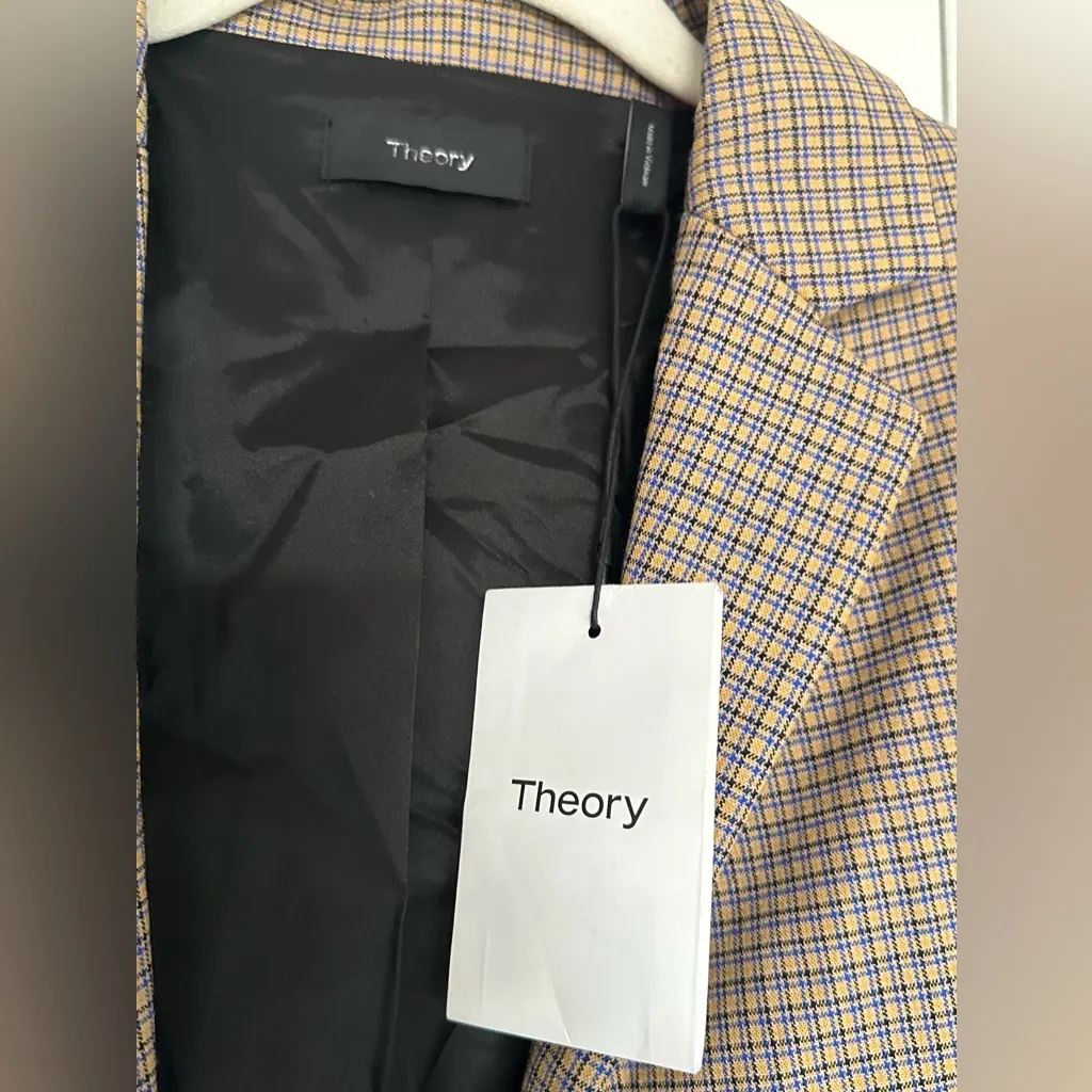 Theory Portland Power Wool Plaid Jacket - NWT Size 4‎ - Image 6