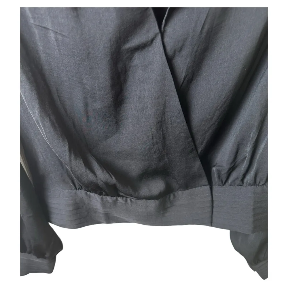 Banana Republic Shirt Womens Small Long Sleeve Blouse Wrap Over Ruched Flowy - Image 6