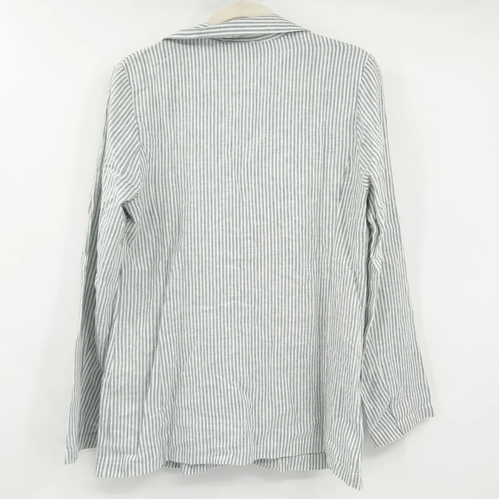 Sage The Label Womens Johanne Striped Blazer Size‎ M Coastal Linen Blend Career - Image 8