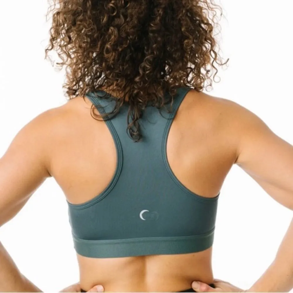 Zyia Pine Leopard Bomber Sports Bra Size XS Athlete Gym Work Out Padded - Image 2