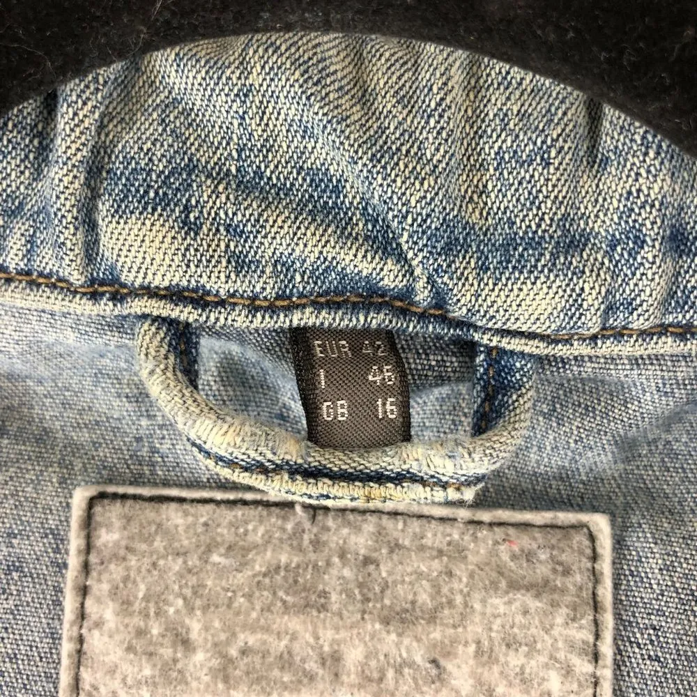 Street One Womens Denim Jacket Vintage Retro Trucker Distressed Stretch M Blue Size M - Image 4