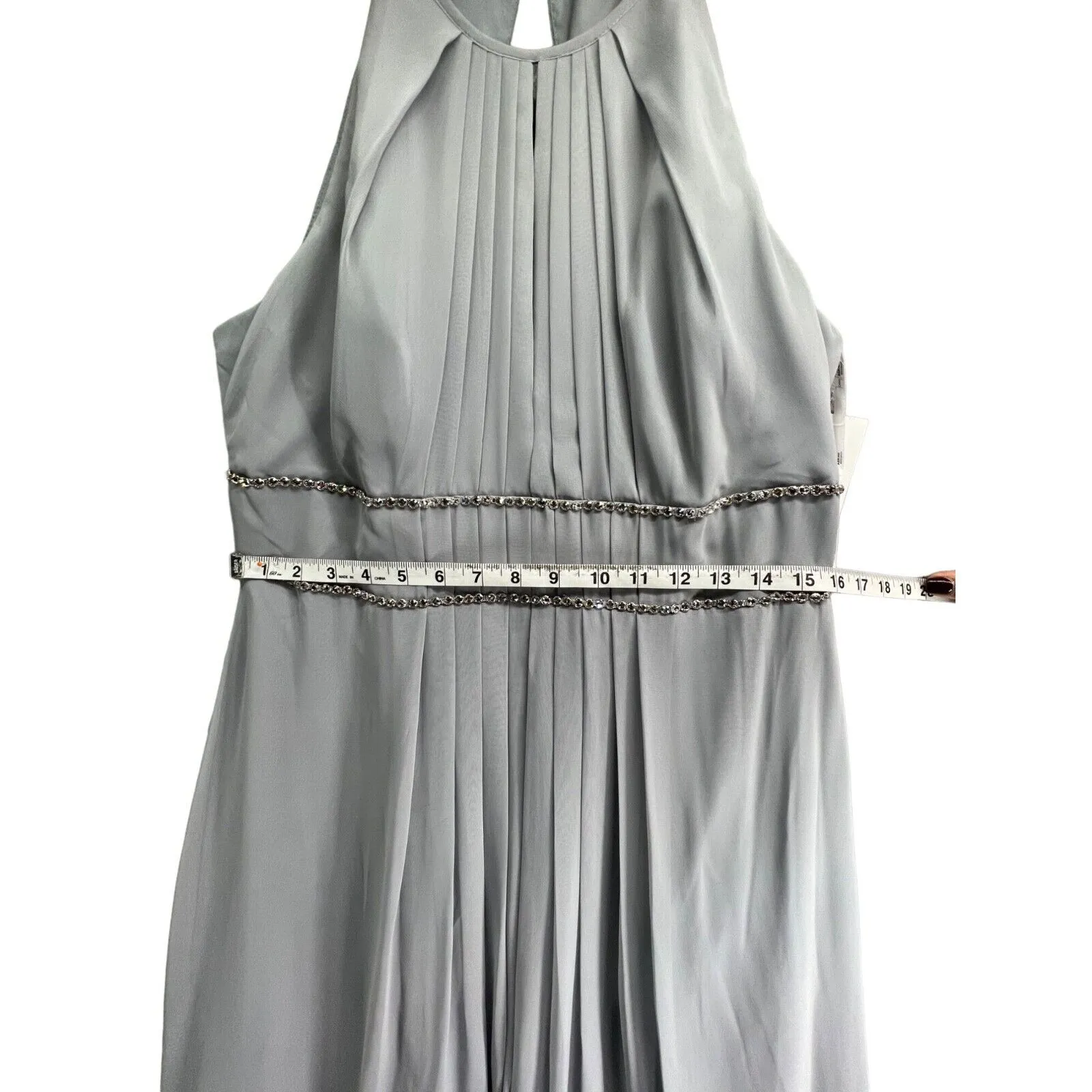 Jenny Packham Gown 14 Platinum Rhinestone Special Occasion Dress Prom #JP1023 Gray - Image 9