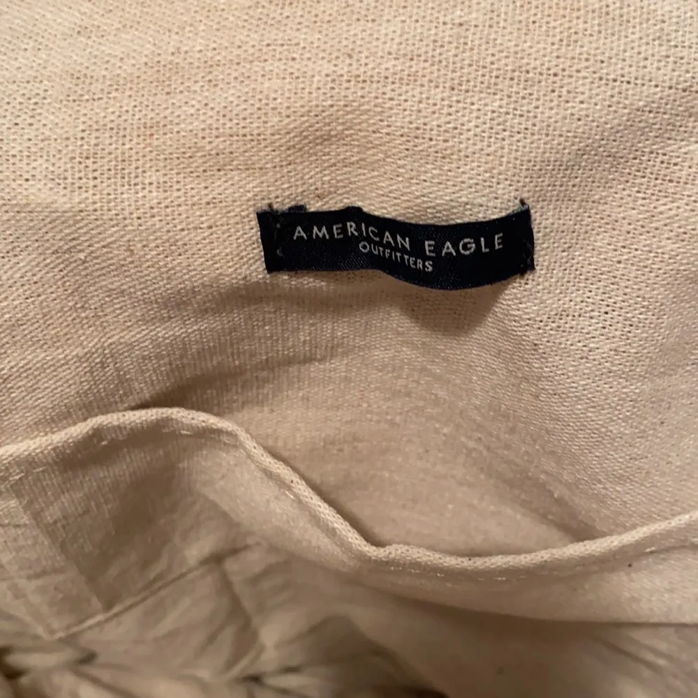 American Eagle yellow tan straw circle sun tote bag - Image 7