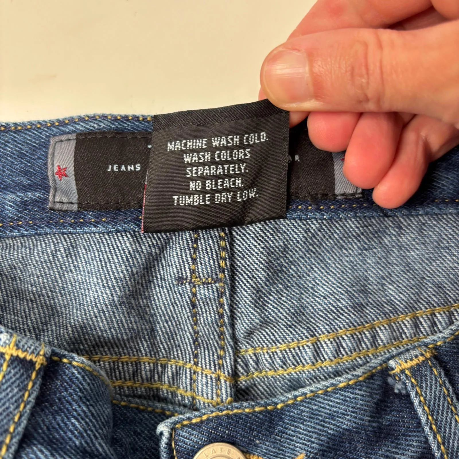 NWT‎ VTG Y2K Jeans Artsy Boho Patchwork Retro Deadstock Mid Rise Size 7/8 Hippie Blue Size M - Image 5