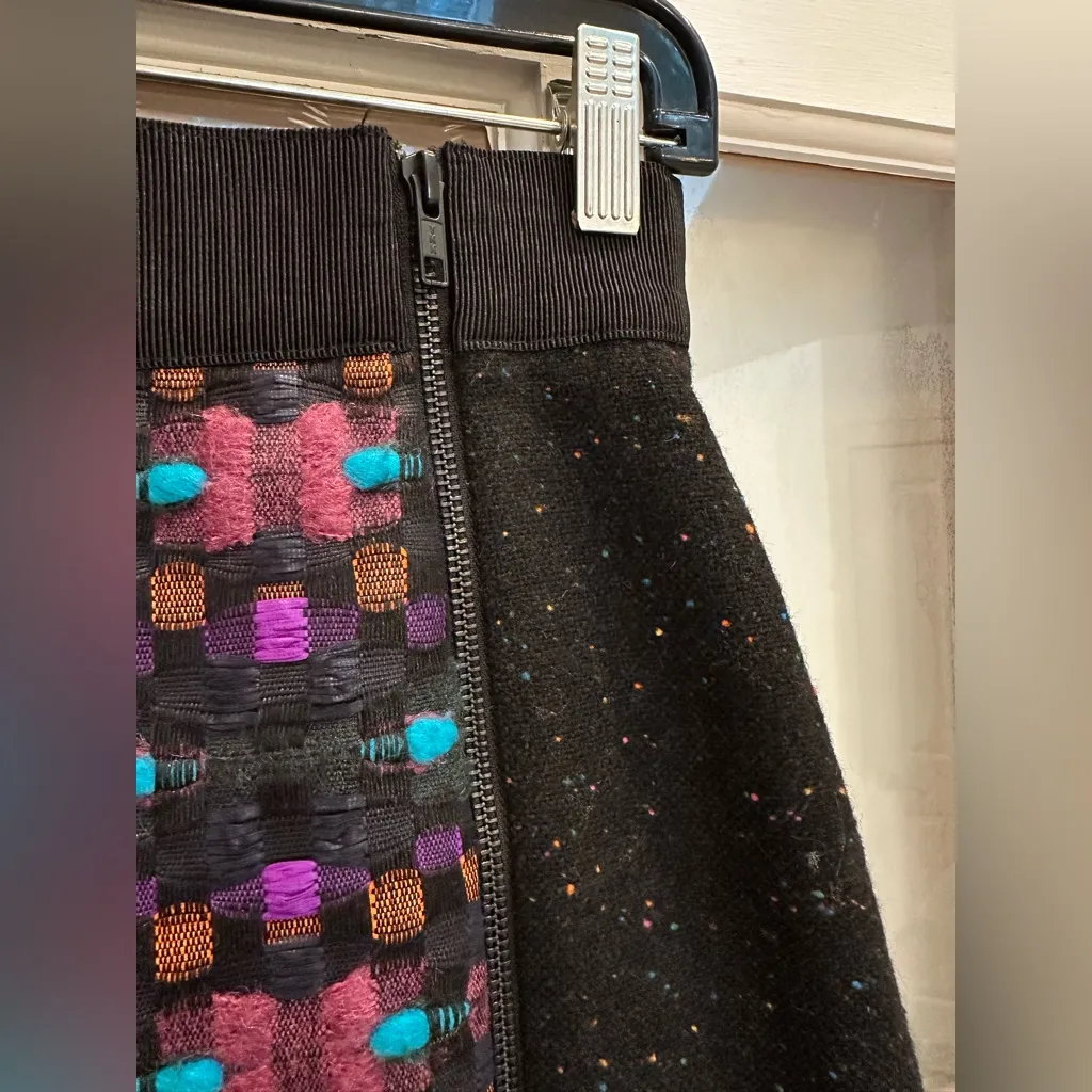 Milly Black Exposed Zippers Mini Skirt Southwestern Chic Contemporary Size 0 XS - Image 2