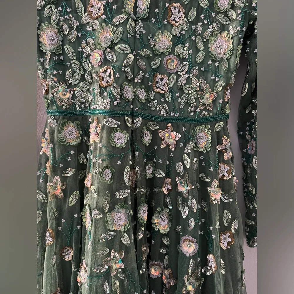 MAC DUGGAL NWT Green Embellished High Neck Long Sleeve A Line Gown 6 - Image 14