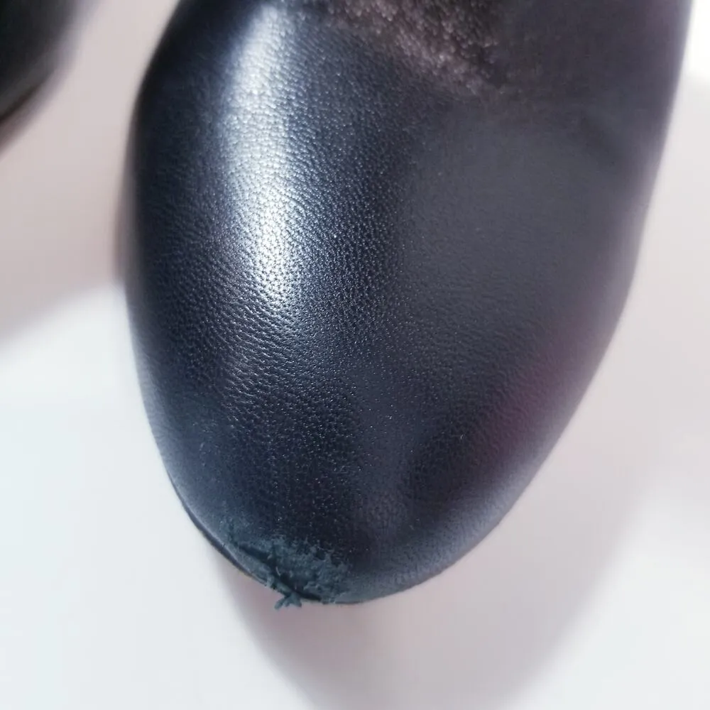 Aquazurra Black Leather Over the Knee Heels Boots Size 6 - Image 3