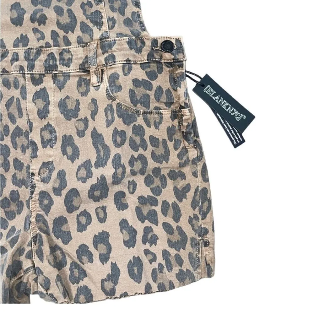 NWT! Blank NYC Catwalk Leopard Print Shortalls - Size 26 - Image 9
