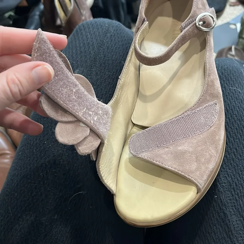 Ziera Flower Dizzy Mary Jane Mauve Leather Suede Comfort Shoe Size EU 40 US 9.5 Tan - Image 15