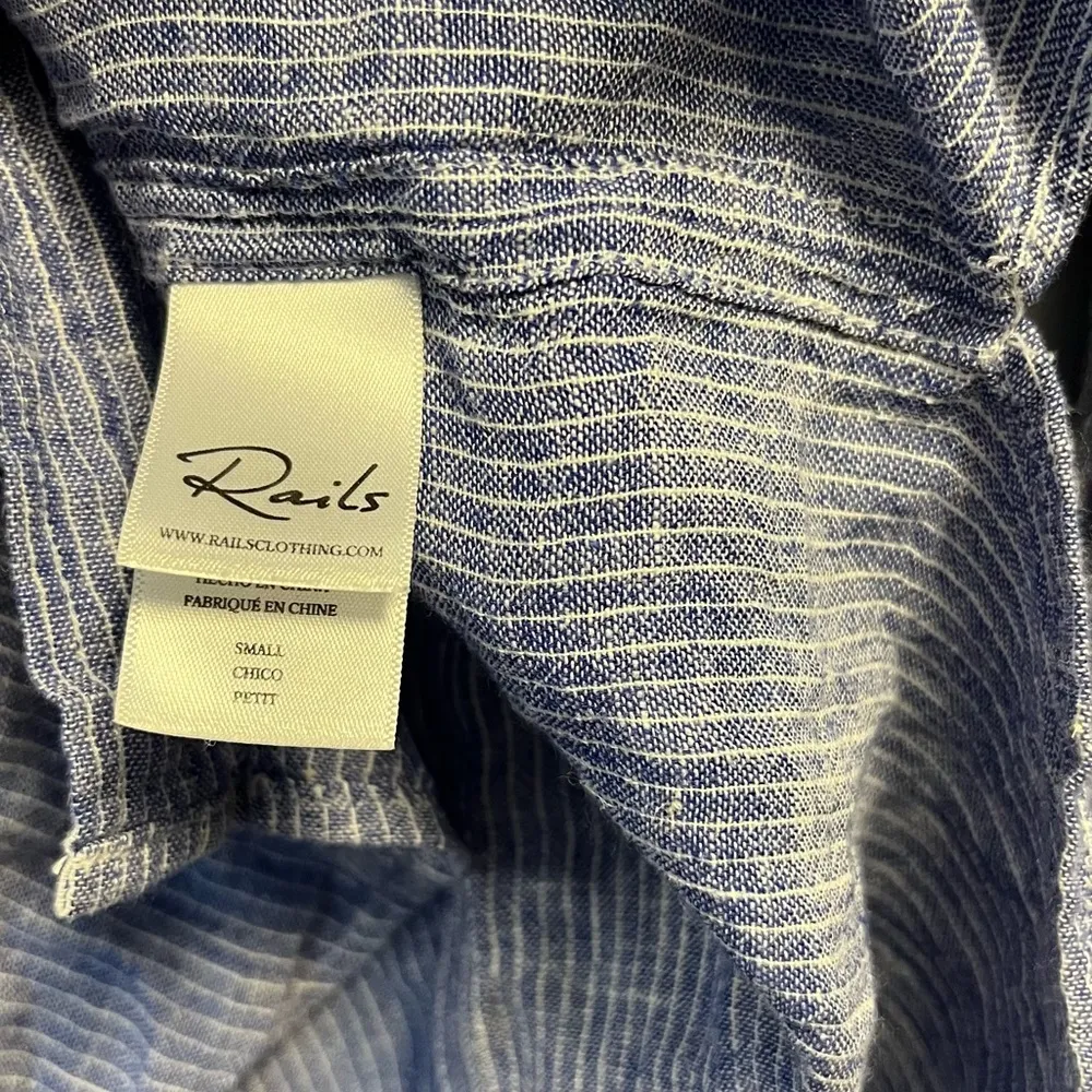 Rails Button Up Sydney Button-Back Striped Shirt in Royal White Stripe Sz S EUC - Image 12