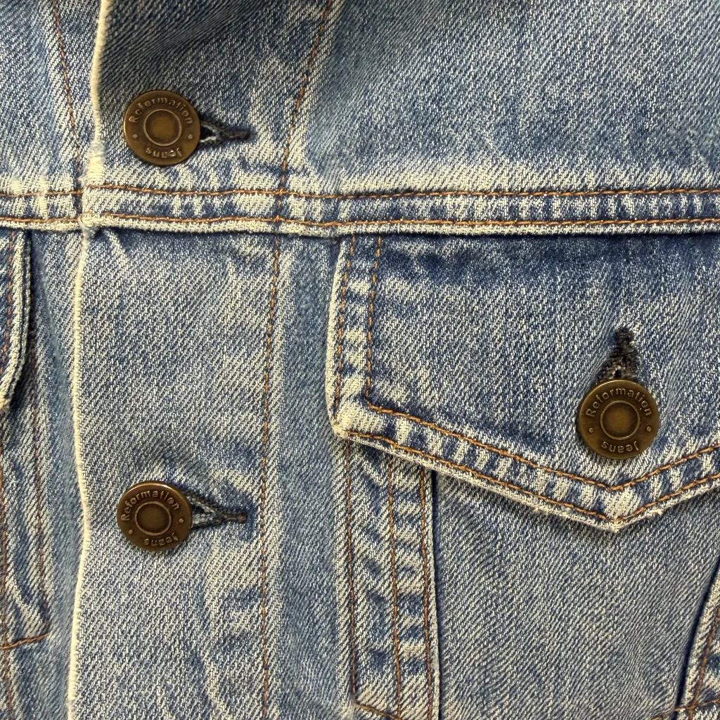 Reformation Jean Jacket Denim Oversized Size XS - Image 5