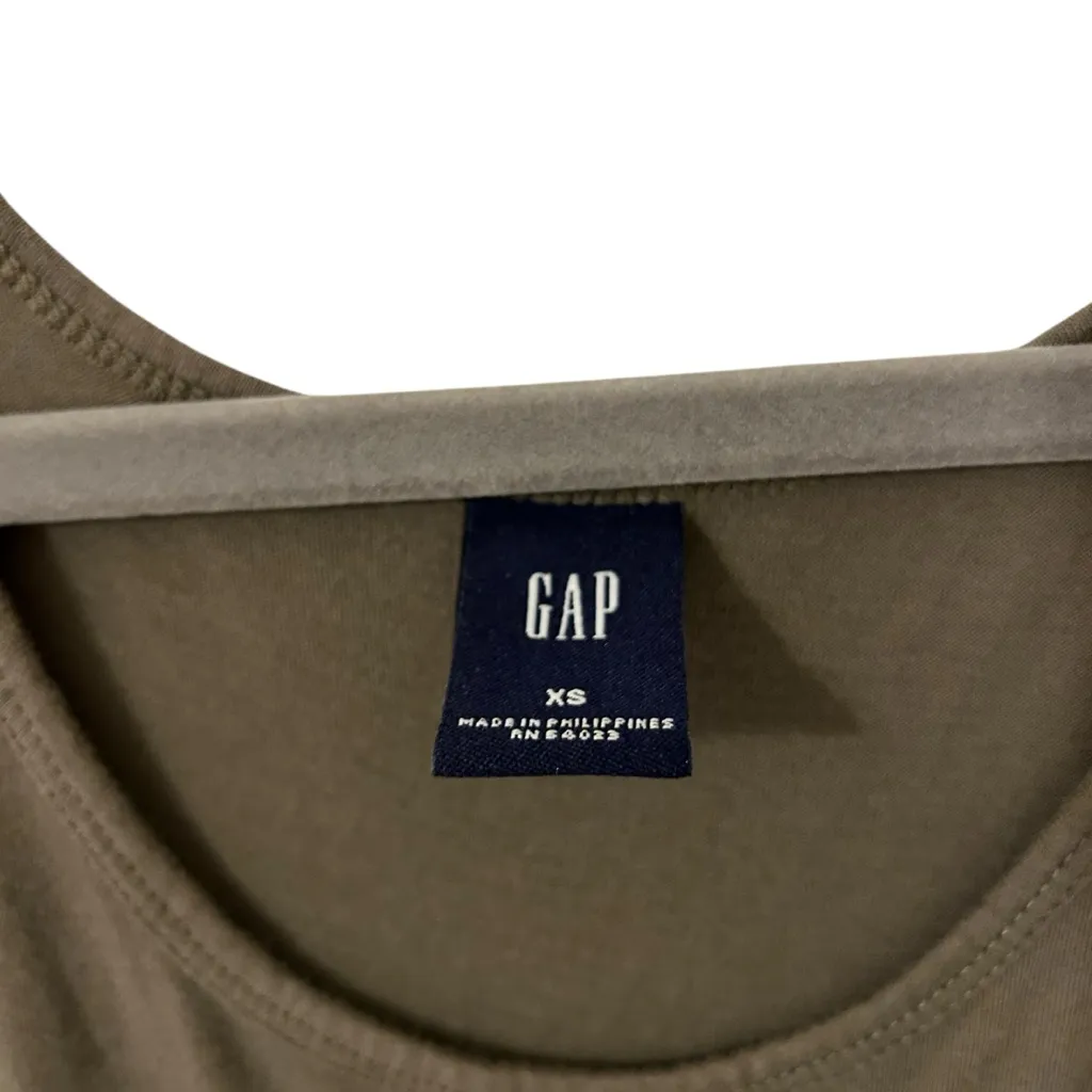 Olive Green Tank Top Shirt Casual Y2K 2000s Gap Baby Tee Style Women’s Size XS! - Image 3