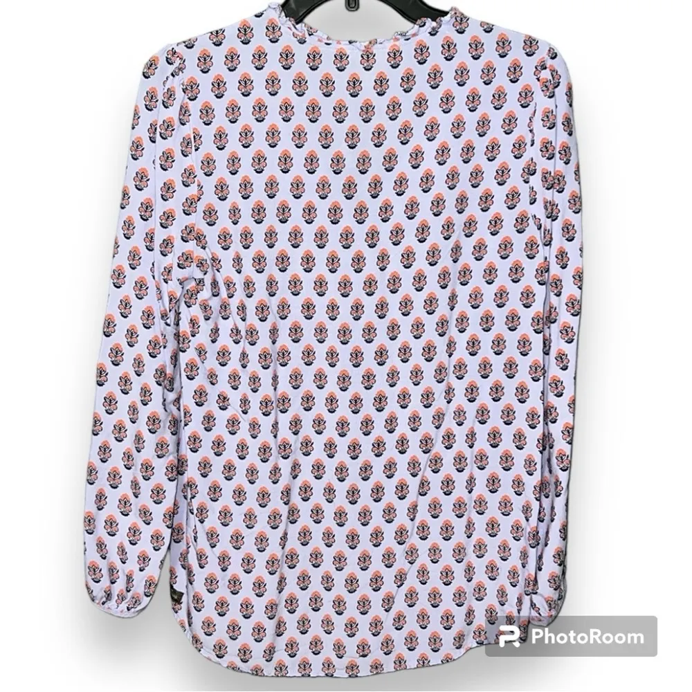 Matilda Jane sz medium pleated v-neck purple orange topiary blouse 3/4 sleeves - Image 11